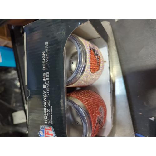 The Memory Company Officially Licensed NFL - 2-Pack Home/Away Leopard SS Stemless Wine Tumblers