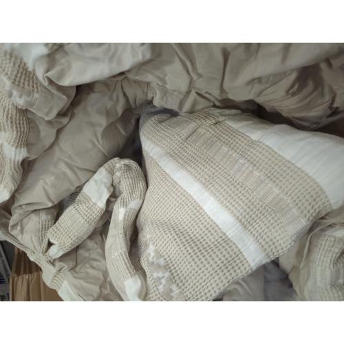 Bedsure Waffle Weave Duvet Cover King - 100% Cotton Boho Duvet Cover with 2 Pillowcases - Linen Color Textured Comforter Cover with Zipper Closure (King, 104x90)