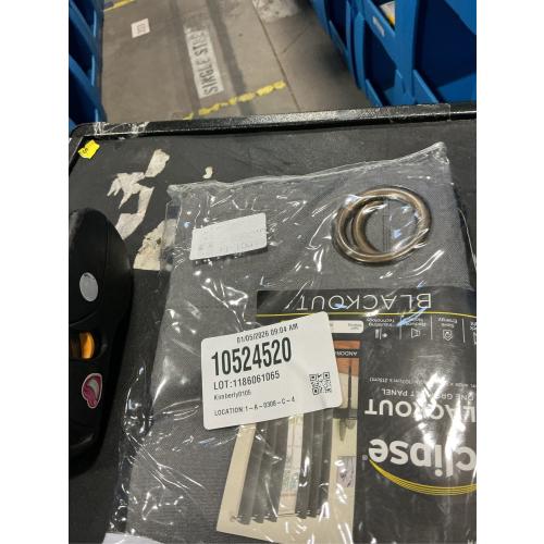 Andora Thermaback Smoke Textured Solid Polyester 42 in. W x 84 in. L Blackout Single Grommet Top Curtain Panel