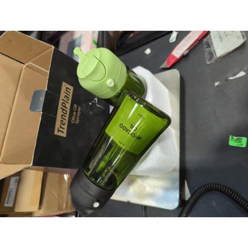 TrendPlain - Original 16oz/470ml Olive Oil Dispenser Bottle for Kitchen Gadgets and Air Fryer Accessories - Olive Oil Sprayer for Cooking w/Stickers - Black&Green
