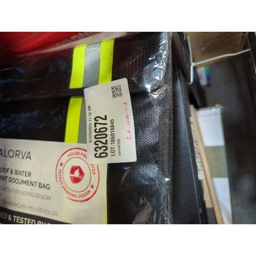 Fireproof & Water-Resistant Document Bag – 15.5 x 11 x 3-inch Pouch for Legal Documents & Valuables - Double-Layered Zippered Protection – Firefighter Designed (Black)