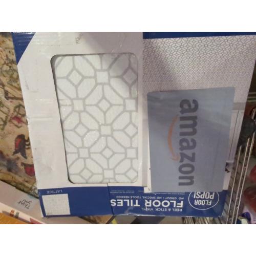 Lattice 12 in. W x 12 in. L White Peel & Stick Vinyl Tile Flooring (10 sq. ft./case)