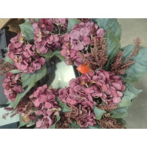 Martha Stewart Purple Decorative Flower Wreath Hanging Pendant for Home and Floral Arrangement for Front Door and Wall Decoration