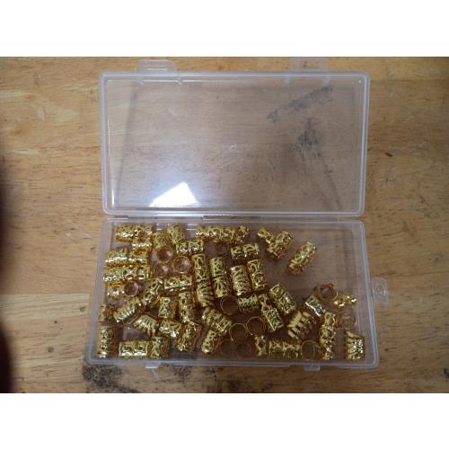 80 PCS Gold Dreadlock Beads Hair Jewelry Braids Accessories for Goddess Locs Crochet Passion Twist Hair Rings Soft Metal Adjustable Braiding Cuffs (80Pcs, Gold)‼️missing pieces‼️