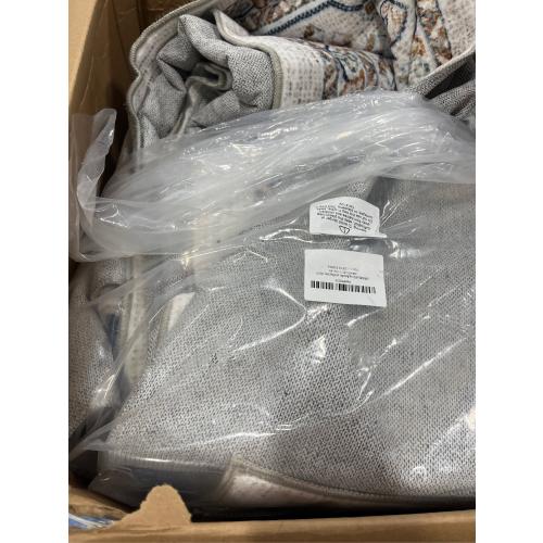 OPPODREAM Soft 10x14 Area Rugs, Neutral Washable Rugs 10x14 with Non Slip Backing, Low-Pile Faux Cashmere 10 x 14 Carpet, Cream White & Blue & Light Brown