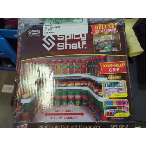 Spicy Shelf Deluxe - Expandable Spice Rack and Stackable Cabinet & Pantry Organizer (1 Set of 2 Shelves) - As seen on TV Deluxe (Spicy Shelf Organizer) - Pantry Organization - Pantry Spice Organizer