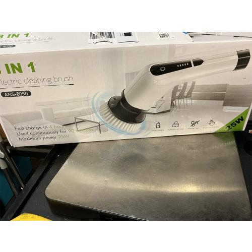 Electric Spin Scrubber, Cordless Cleaning Brush Scrubber for Home, 8 Replaceable Brush Heads-90Mins Work Time, 3 Adjustable Size, 2 Speeds for Bathroom Shower Bathtub Glass Car