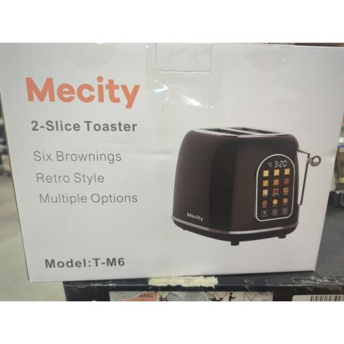 Mecity Toaster 2 Slice, Touch Screen Wide Slot Retro Toaster For Breads Bagel Muffin Waffle, House Warming Gift New Home, 120V 825W, Jet Black