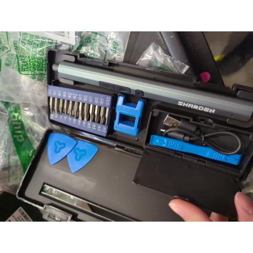 SHARDEN Mini Electric Screwdriver, 29 in 1 Small Electric Screw Driver Kit with 24 Magnetic Bits, Precision Cordless Repair Tool for Phone, Camera, Laptop, Watch