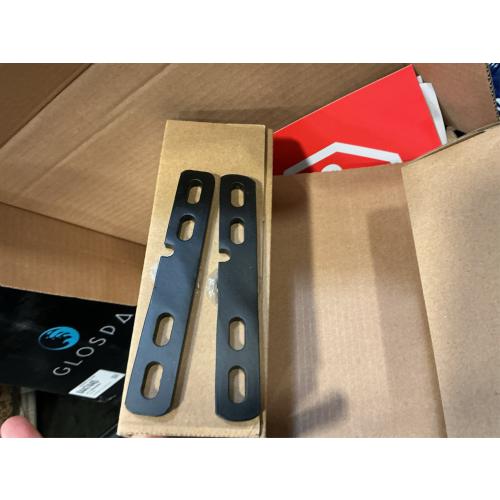 (Set of 4) 5 x 3/4 inch Floating Shelf Brackets Designed for 1 inch Thick Custom Shelves, Hidden Floating Shelf Hardware (8 inch Rod) Black