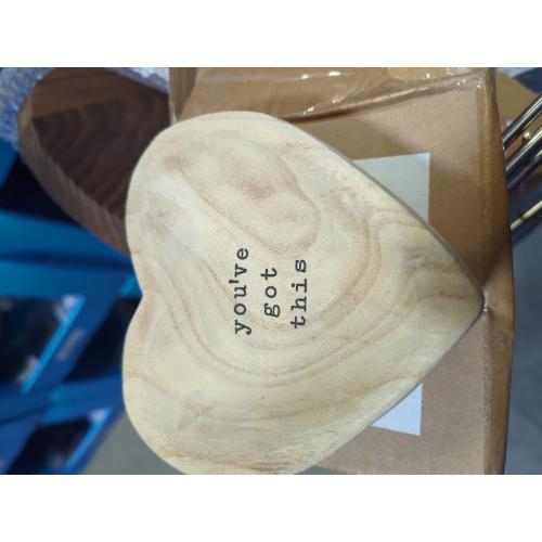 Mud Pie GOT This Wood Heart Trinket, 5 x 5