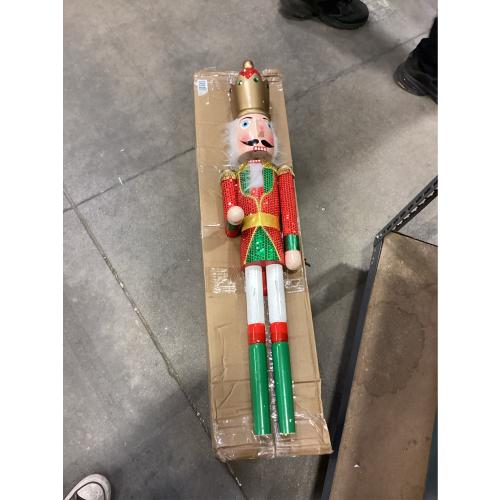 AMOR PRESENT 2.9Ft Christmas Nutcracker Figure, Large Shiny Wooden Nutcracker for Christmas Tree Front Door Hotel Decorations