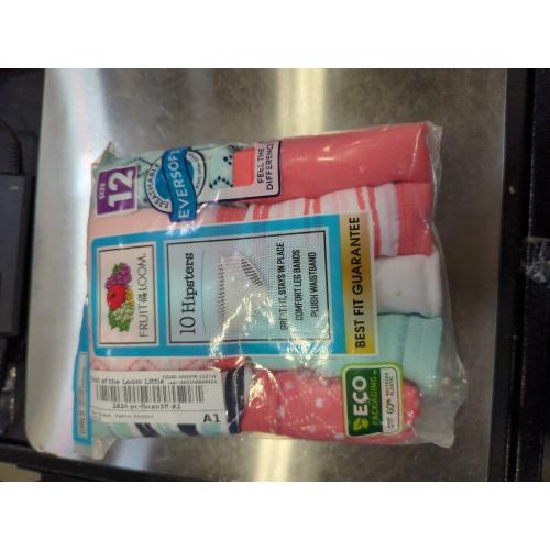 Size 12 Fruit of the Loom Girls Rot 1 Panty Hipster Underwear, Assorted Color - Size 10 - Pack of 10