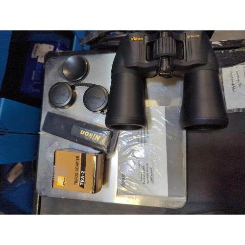 Nikon ACULON A211 10x50 Binocular | Multilayer coating, Porro prism Binocular with turn and slide eyecups, Tripod Adaptable | Official Nikon USA Model