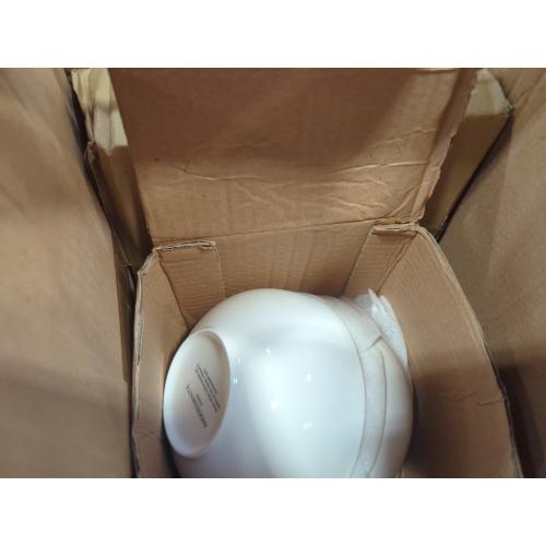 Set of 12 Anders and White 'Coupe' - White Vegan Friendly Bone China Dinner Set. 12 Pieces Dinnerware Set. Contains 4X Dinner Plates, Side Plates and Bowls.