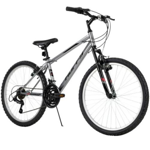Huffy 24” Rock Creek Mountain Bike, Fits Riders 58” - 70”, Gray, Youth, Boy’s