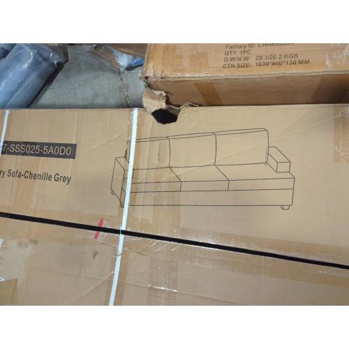 Upgraded Contemporary Sofa Chenille Grey