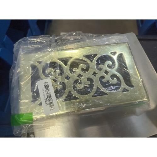 Decor Grates SPH410 Floor Register, 4x10, Polished Brass Finish