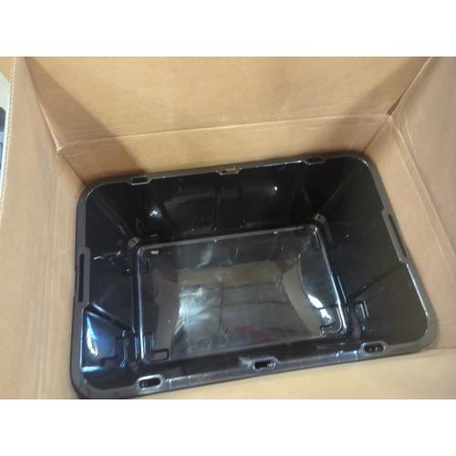 4-Pack  Storage Bins with Lids |Made in USA| Heavy Duty Plastic Tote Containers for Truckbed Tool Box Organization, Large - Black