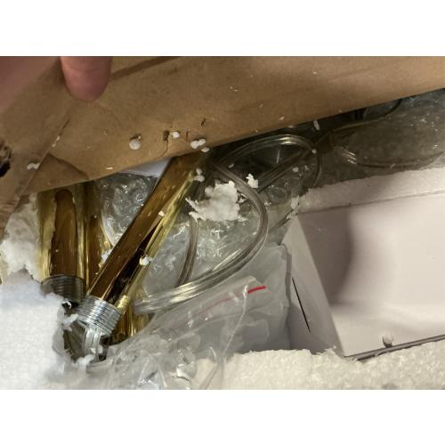 Luvkczc Gold Crystal Floor Lamp, 64 Tall Elegant Standing Lamp with On-Off Foot Switch, Double-Layer Lampshade, Standing Floor Lamps for Living Room, Bedroom, Office, 8W LED Bulb Included