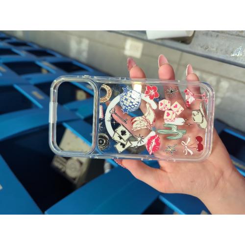 for iPhone 17 Pro Max Case [Compatible with Magsafe],Girls Women Clear Magnetic Case Silicone Shockproof Protective Cover with Pattern Western Cowboy Cherry Cactus Lips