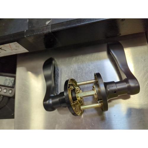 Wave Style Door Lever Passage Door Handle, Keyless Interior Lever Reversible for Left/Right Handed for Hallway and Closet with Matte Black Finish, 1 Pack