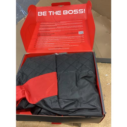 Throne Boss Gaming Bean Bag Chair Cover for Kids with High Back, Red – Floor Gaming Chair Cover, Easy to Clean Fabric, Large Side Pockets, Headphone Hanger, Requires 200 Liters Polystyrene Beans