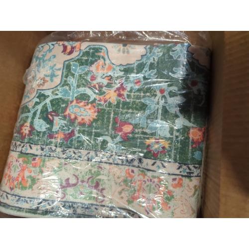 Area Rug 8x10 Washable Rug, Vintage Boho Medallion Rugs Non-Slip Soft Low Pile Large Distressed Rug Indoor Retro Carpet for Living Room Bedroom Dining Room Home Office (Green Beige, 8'x10')