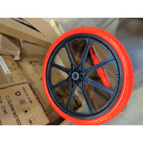 Black and Orange Upgraded 20x1.95 Flat Free Tires Compatible with rubber-maid Wheelbarrow Wheels, 20 Flat Free Tires with 3/4 Bearing Replacement for rubber-maid Cart Wheels/Big Wheel Utility Carts(3/4 Bearing)