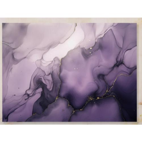 Small Purple and Gray Marble Ink Clouds