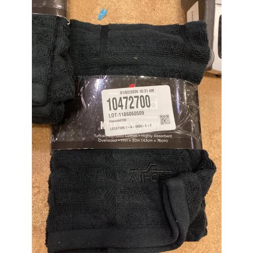 All-Clad Solid Cotton Kitchen Towel, 2 Pack, black