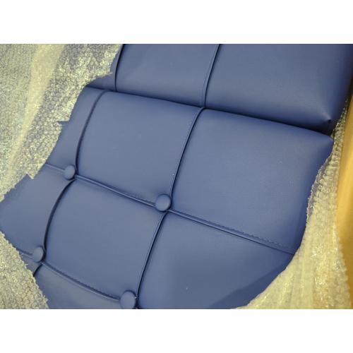 Ottoman Stool Square Ottoman Storage Bench Faux Leather Lift Top Upholstered Footrest Stool for Living Room(Blue)