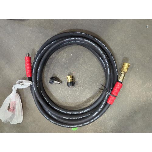 Black and Red NAINAI 3/8 Kink Resistant Pressure Washer Hose,Industrial Grade Double Layer Steel Braided & NonMarking Rubber for Hot/Cold Water Power Washer Hose With 3/8 Inch Quick Connector,4200PSI Length unknown