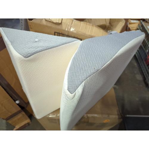 Bedluxe Wedge Pillow for Sleeping, Adjustable 9&12 Inch Foldable Bed Wedge Pillow Set, Orthopedic Memory Foam Triangle Pillows Wedge, 7-in-1 Elevated Pillows for Leg and Back Support, White/Grey