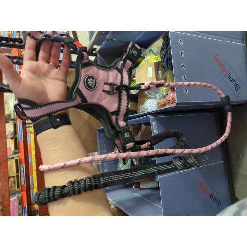 NESTROAD No Pull Dog Harness,Adjustable Oxford Medium Dog Harness with Leash,Reflective No-Choke Pet Vest Harness with Easy Control Soft Handle for Small Medium Large Dogs(M,Pink)