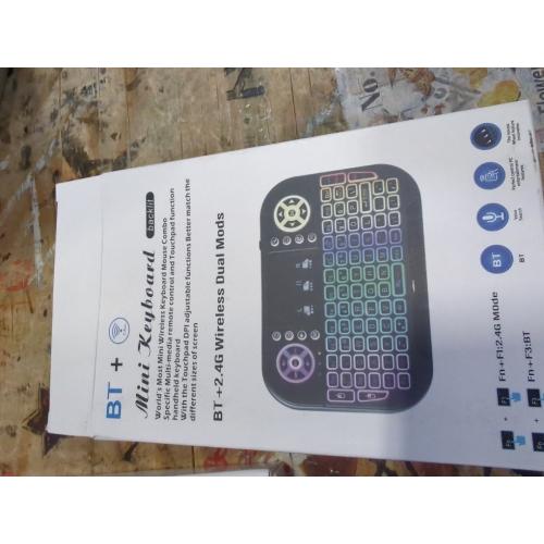 A8 Mini Bluetooth Keyboard, Dual Modes(2.4GHz/Bluetooth) Wireless Keyboard Controller with Touchpad Mouse Combo,3-7 RGB Backlits, Rechargeble, Remote Control for Computer/Tablet/Mobile Phone/TV Box