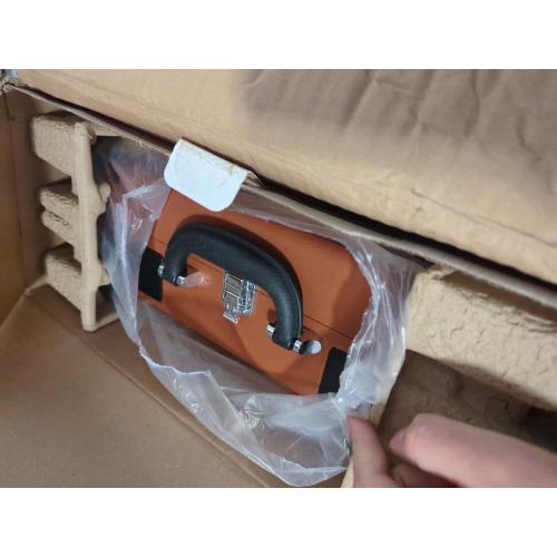 Victrola Journey Bluetooth Portable Suitcase Record Player – with Built-in Speakers, 3 Speed Vinyl Record Player, RCA Out, Headphone Jack (Cognac)