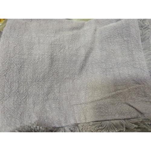 COLOR GRAY INSPIRED IVORY Linen Pillow Cover 20x20 Inch - Rustic Decorative  Throw Pillow Cover with Fringe - Farmhouse Accent Pillow Cushion Cover for Sofa, Couch, Bed Decor, Single Sham, 50x50cm