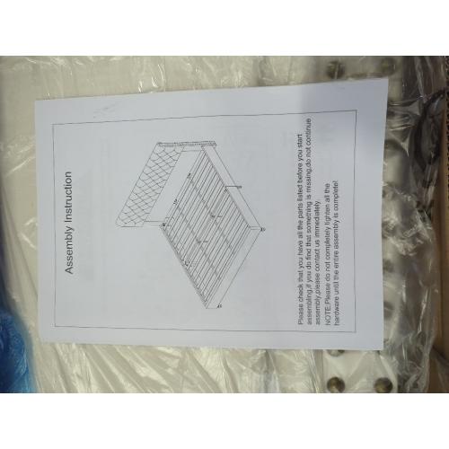 King Bed Frame Cream With Studs