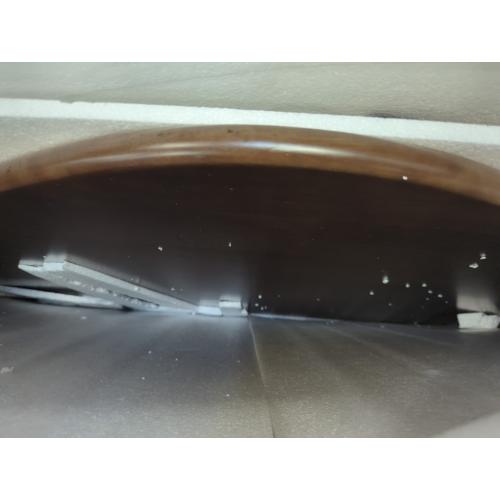 Triangle Coffee Table for Living Room with Mid-Century Soild Wood Base, Modern Atypical Top for Study Room Office Hotel Balcony Accent Walnut 43 L x 31 W x 16 H