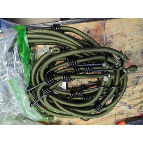 40 Green Bungee Cords with Hooks: 10 Pcs Bungee Cords Heavy Duty Outdoor, Bungie Cord Bundle Assortment with Metal Hook, Bungee Straps for Kayaking, Camping, Garage Storage