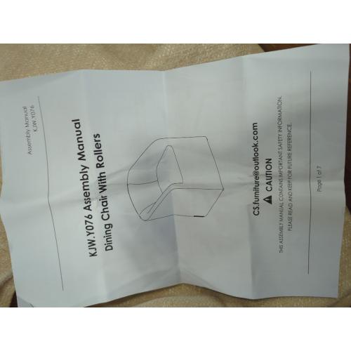 Accent Dining Chair with Castors - Squared Arm - Upholstry