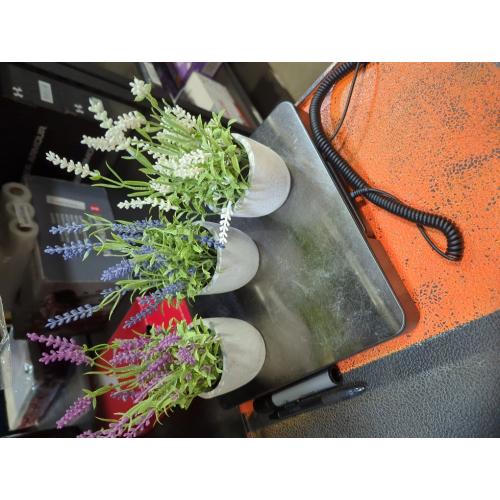 Velener Artificial Lavender Flowers(Pink/White/Purple), Small Fake Lavender Plants Pot Set of 3 - Faux Lavender Flowers for Farmhouse/Home