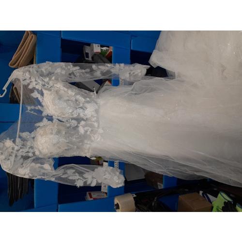 MeiLiqe Lace Appliques A-Line Wedding Dresses for Bride 2026 Beach Bridal Gowns with Train size small