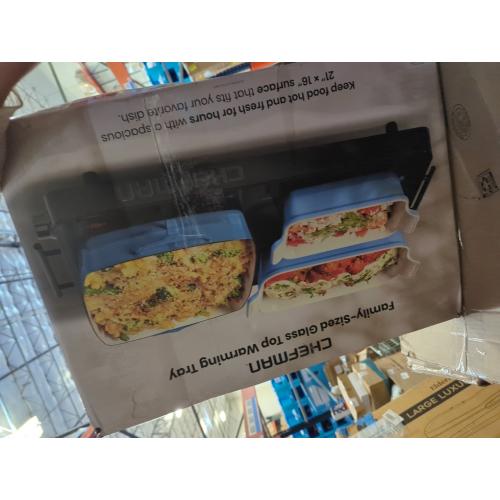 Chefman Electric Warming Tray with Adjustable Temperature Control, Perfect For Buffets, Restaurants, Parties, Events, and Home Dinners, Large 21” x 16” Glass-Top Surface Keeps Food Hot – Black