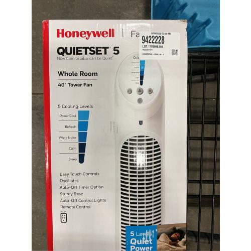 QuietSet Adjustable-Height 32-7/8 in. White 5-Speed Whole Room Tower Fan
