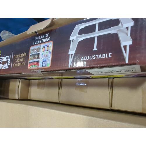 Spicy Shelf with 20 Jars of Spices inclded - Expandable Spice Rack and Stackable Cabinet & Pantry Organizer - Cabinet Spice Racks for inside Cabinets