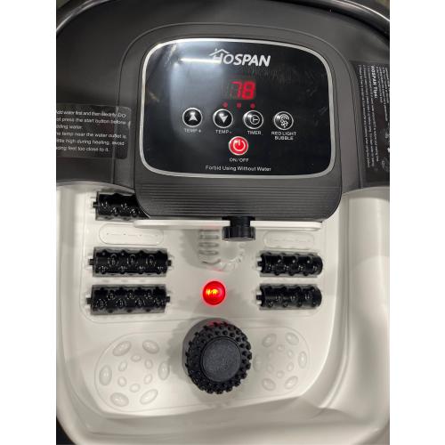 HOSPAN Collapsible Foot Spa with Heat, Bubble, Red Light, and Temperature Control, Foot Bath Massager with 8 Shiatsu Massage Rollers, Pedicure Foot Spa for Relaxation and Stress Relief, Black