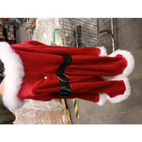 BesserBay Girls 2 Pcs Christmas Santa Claus Dress with Belt Red Velvet Hoodie Dresses 4-14 Years