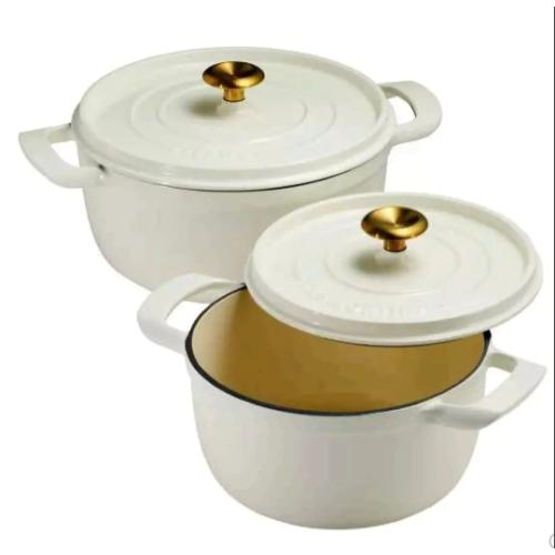 Tramontina 4-quart & 6-quart Enameled Cast Iron Round Dutch Oven 2-Pack, white